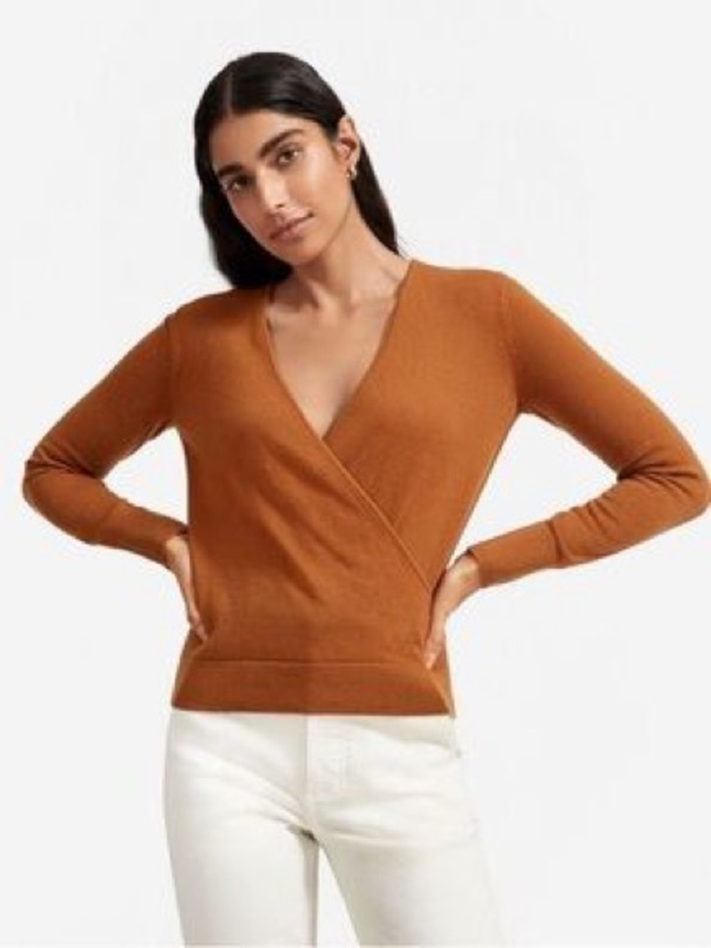 EVERLANE Cashmere Faux Wrap Sweater